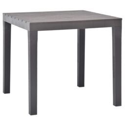 Berkfield Home Garden Table Mocca 78x78x72 cm Plastic in Grey - Size: 78 x 78 x 72 cm