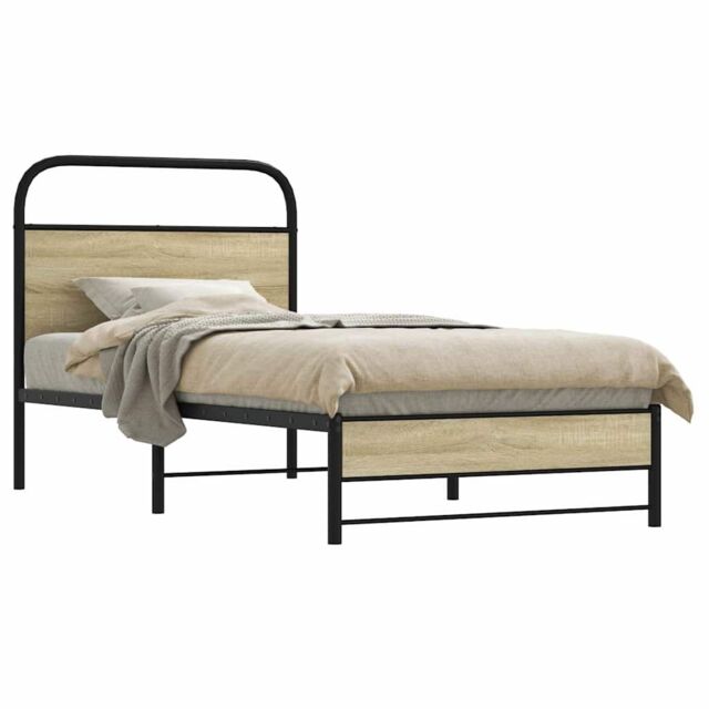 Berkfield Home Bed Frame without Mattress 80x200 cm Sonoma Oak Engineered Wood in Brown - image 1