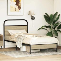 Berkfield Home Bed Frame without Mattress 80x200 cm Sonoma Oak Engineered Wood in Brown - thumbnail 4