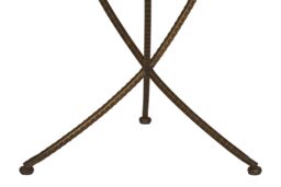 Orsina Elm Small Side Table, Brass Finished Table by Couch, Wooden End Side Table For Outdoor Patio, Settee Side Table in Brown - thumbnail 5