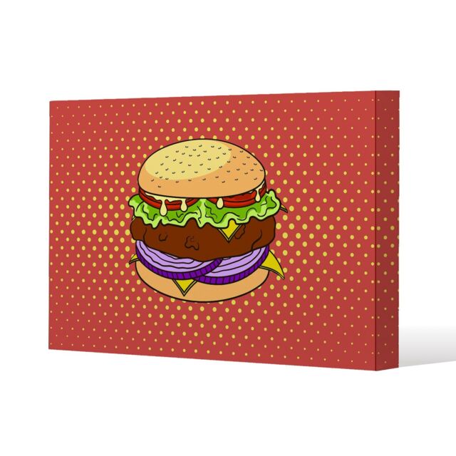 Benjamin Tate Design The pop art illustration of burger (Canvas Print) / 61 x 91 x 4cm in Natural - Size: 61 x 91 x 4 cm - image 1