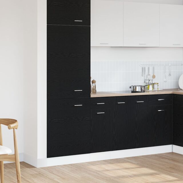 Berkfield Home Black Oak Drawer Bottom Cabinet - 30x46x81.5 cm, Made from Engineered Wood - Size: 30x46x81.5 cm - image 1