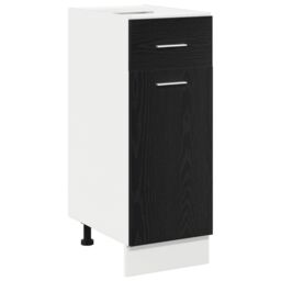 Berkfield Home Black Oak Drawer Bottom Cabinet - 30x46x81.5 cm, Made from Engineered Wood - Size: 30x46x81.5 cm - thumbnail 2