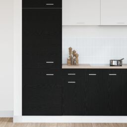 Berkfield Home Black Oak Drawer Bottom Cabinet - 30x46x81.5 cm, Made from Engineered Wood - Size: 30x46x81.5 cm - thumbnail 4