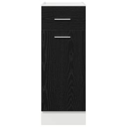 Berkfield Home Black Oak Drawer Bottom Cabinet - 30x46x81.5 cm, Made from Engineered Wood - Size: 30x46x81.5 cm - thumbnail 7