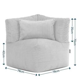 icon 3pc Noa Bean Bag, 1x Corner, 2x Recliner, Jumbo Cord in Green - thumbnail 6