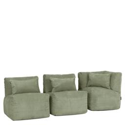 icon 3pc Noa Bean Bag, 1x Corner, 2x Recliner, Jumbo Cord in Green - thumbnail 3