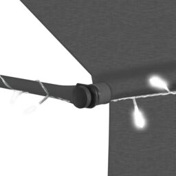 Berkfield Home Manual Retractable Awning with LED 400 cm Anthracite in Black - thumbnail 5