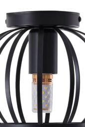 Living and Home Metal Lantern Shape Ceiling Light in Black - thumbnail 5