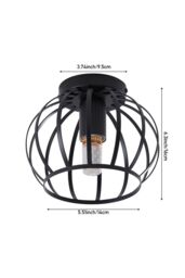 Living and Home Metal Lantern Shape Ceiling Light in Black - thumbnail 4