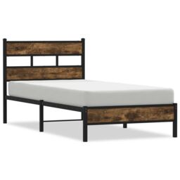 Berkfield Home Bed Frame without Mattress with Headboard Sonoma Oak 75x190 cm Small Single in Brown - thumbnail 2