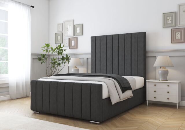 Comfort Beds Sara Bed Frame in Charcoal - Size: King - image 1