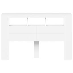 Berkfield Home LED Headboard White 160x18.5x103.5 cm Engineered Wood - thumbnail 6