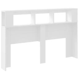 Berkfield Home LED Headboard White 160x18.5x103.5 cm Engineered Wood - thumbnail 8