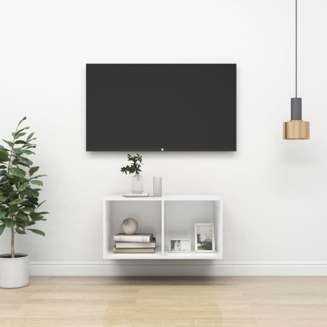 Berkfield Home Wall-mounted TV Cabinet White 37x37x72 cm Engineered Wood - Size: 37 x 37 x 72 cm - image 1