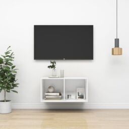 Berkfield Home Wall-mounted TV Cabinet White 37x37x72 cm Engineered Wood - Size: 37 x 37 x 72 cm - thumbnail 1