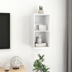Berkfield Home Wall-mounted TV Cabinet White 37x37x72 cm Engineered Wood - Size: 37 x 37 x 72 cm - thumbnail 6
