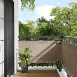 Berkfield Home Balcony Screen Taupe 75x800 cm 100% Polyester Oxford - thumbnail 1