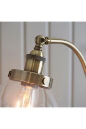 Netlighting Hansen 1 Light Floor Lamp Antique Brass Glass E27 in Gold - thumbnail 6