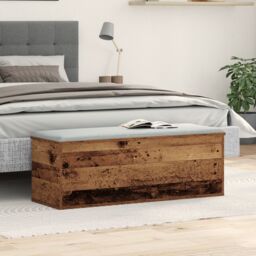 Berkfield Home Storage Box - Old Wood, 102x35x35 cm, Made from Engineered Wood in Brown - Size: 102 x 35 x 35 cm - thumbnail 4