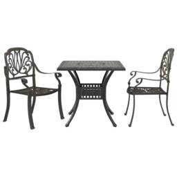 Berkfield Home 3 Piece Bistro Set Bronze Cast Aluminium in Brown - thumbnail 1