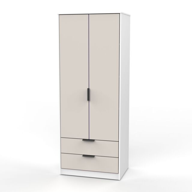 Ready Assembled 2 U Fuji 2 Door 2 Drawer Wardrobe (Ready Assembled) in Beige