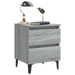 Berkfield Home Bed Cabinets with Metal Legs 2 pcs Grey Sonoma 40x35x50 cm - Size: 40 x 35 x 50 cm - thumbnail 7