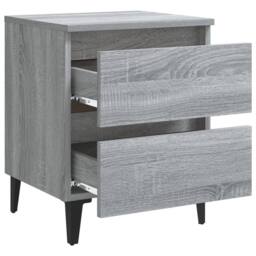Berkfield Home Bed Cabinets with Metal Legs 2 pcs Grey Sonoma 40x35x50 cm - Size: 40 x 35 x 50 cm - thumbnail 6
