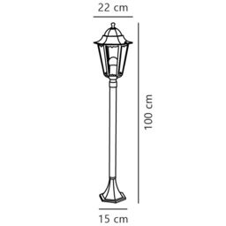 Nordlux Vintage Outdoor Garden Post Black Aluminium E27 Weatherproof, IP44 - thumbnail 4