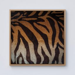 Warren Reed - Designer Tiger Skin Print Framed Canvas in Light Brown - Size: w40 inch x h40 inch - thumbnail 1