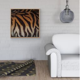 Warren Reed - Designer Tiger Skin Print Framed Canvas in Light Brown - Size: w40 inch x h40 inch - thumbnail 2