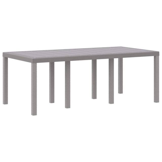 Berkfield Home Garden Table Light Grey 200x100x73 cm Poly Rattan - Size: 200 x 100 x 73 cm - image 1