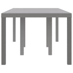 Berkfield Home Garden Table Light Grey 200x100x73 cm Poly Rattan - Size: 200 x 100 x 73 cm - thumbnail 5
