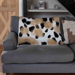 Benjamin Tate Design Leopard Spots Print Blanket in Natural - Size: 120 cm x 150 cm - thumbnail 2