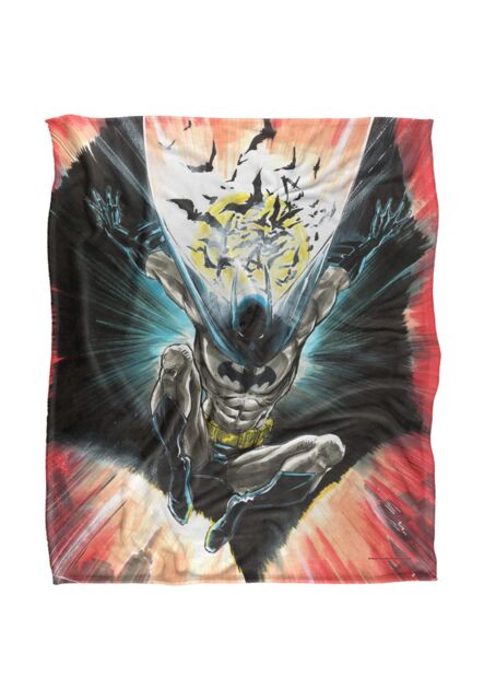 Warner Bros. Leaping Batman Silky Touch Super Soft Throw Blanket 152 X 127 cm in White - image 1