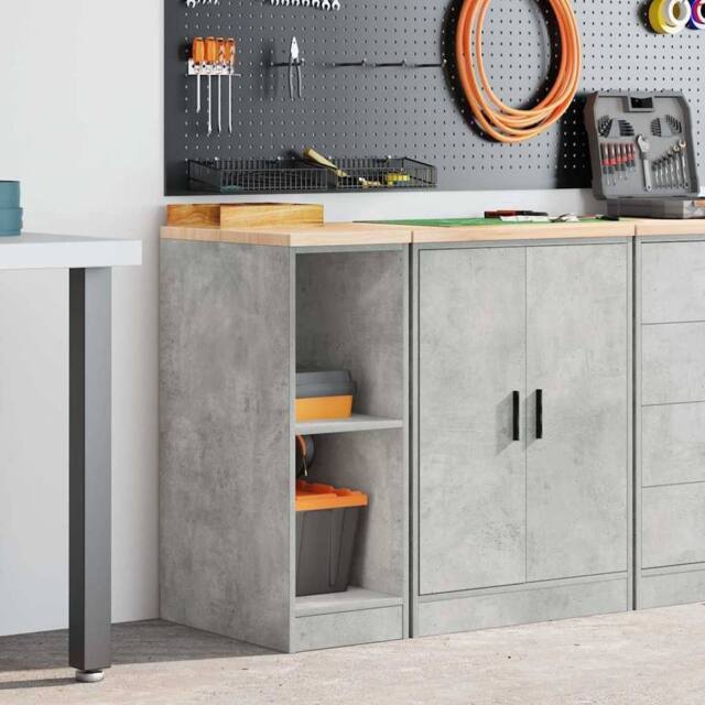 Berkfield Home Durable Garage Storage Cabinet Concrete Grey 30x51x85 cm Solid Wo - Size: 30 x 51 x 85 cm - image 1