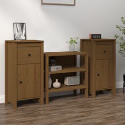 Berkfield Home Sideboards 2 pcs Honey Brown 40x35x80 cm Solid Wood Pine - Size: 40 x 35 x 80 cm