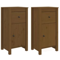 Berkfield Home Sideboards 2 pcs Honey Brown 40x35x80 cm Solid Wood Pine - Size: 40 x 35 x 80 cm - thumbnail 2