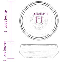 Berkfield Home Countertop Basin Grey Round Œ¶41x14 cm Ceramic - Size: 41x14 cm - thumbnail 6