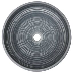 Berkfield Home Countertop Basin Grey Round Œ¶41x14 cm Ceramic - Size: 41x14 cm - thumbnail 4