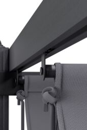 H&O Direct Outdoor Aluminum Patio Pergola with Canopy in Light Grey - thumbnail 6