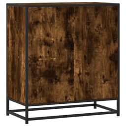 Berkfield Home Sideboard Smoked Oak 68x35x76 cm Engineered Wood & Metal in Brown - Size: 68 x 35 x 76 cm - thumbnail 2