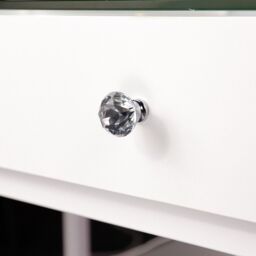 FENCHILIN Dressing Table with 2 Drawers & Lights Hollywood Makeup Vanity Desk in White - thumbnail 8