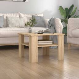 Berkfield Home Coffee Table Sonoma Oak 60x60x42 cm Engineered Wood in Brown - Size: 60 x 60 x 42 cm - thumbnail 2