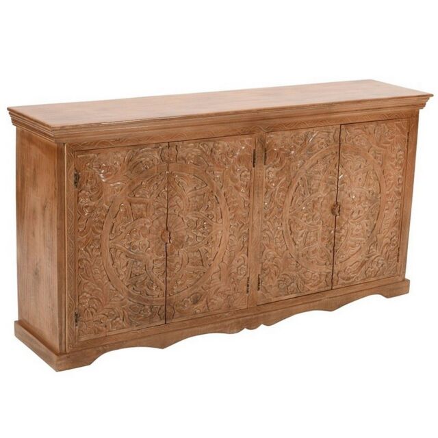 Indian Hub Artwork Sideboard Xl - Solid Mango Wood - L40 x W175 x H90 cm in Brown - image 1