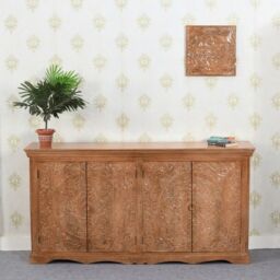Indian Hub Artwork Sideboard Xl - Solid Mango Wood - L40 x W175 x H90 cm in Brown - thumbnail 5