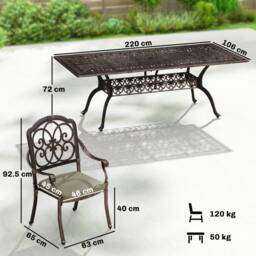 OUTSUNNY 9 Piece Cast Aluminium Garden Dining Set with Cushions, Bronze Tone - thumbnail 3