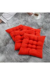 Living and Home 4Pcs Red Soft Seat Pads with Ties for Dining Chairs Desk Chair - thumbnail 5
