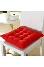 Living and Home 4Pcs Red Soft Seat Pads with Ties for Dining Chairs Desk Chair - thumbnail 3