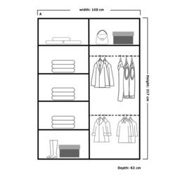 Sliding Wardrobes 4U Modern Double Sliding Door Wardrobe 180cm X 217cm in Walnut - Size: 180 cm X 217 cm - thumbnail 2